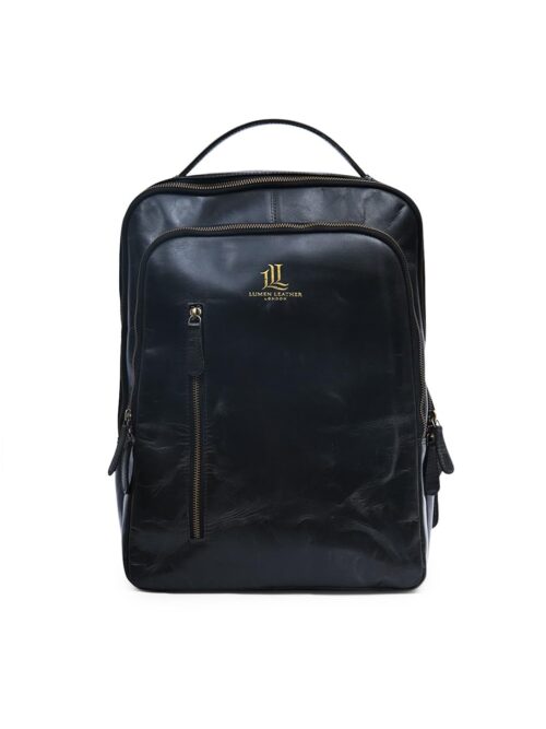 Lumen Luxury Leather Backpack,  Black