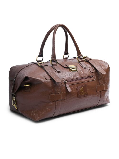 Lumen Luxury Leather  Duffle Bag, Travel Bag  Brown